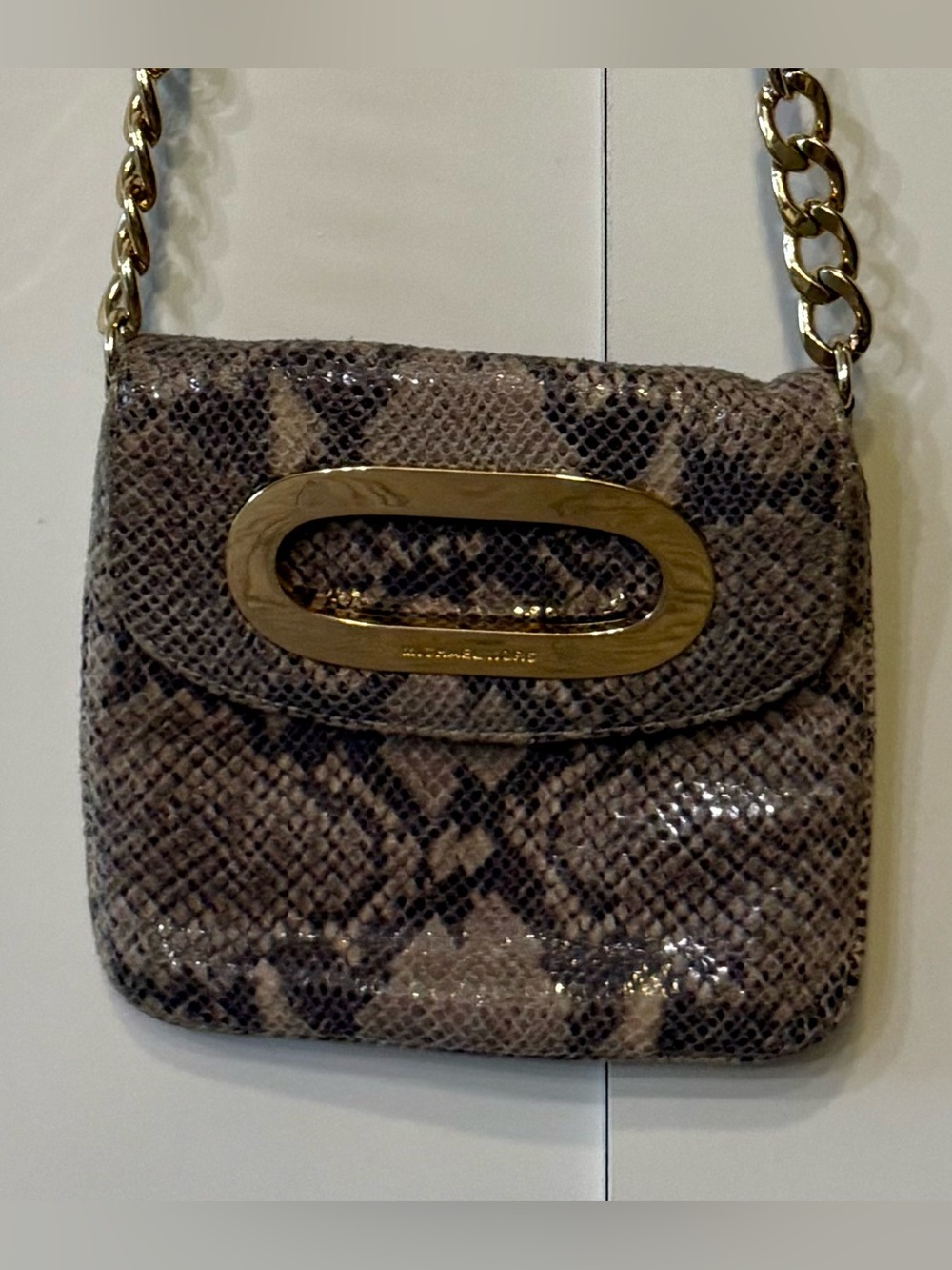 Michael Kors Snake-Print Crossbody Bag with Gold Hardware - Picture 9 of 10